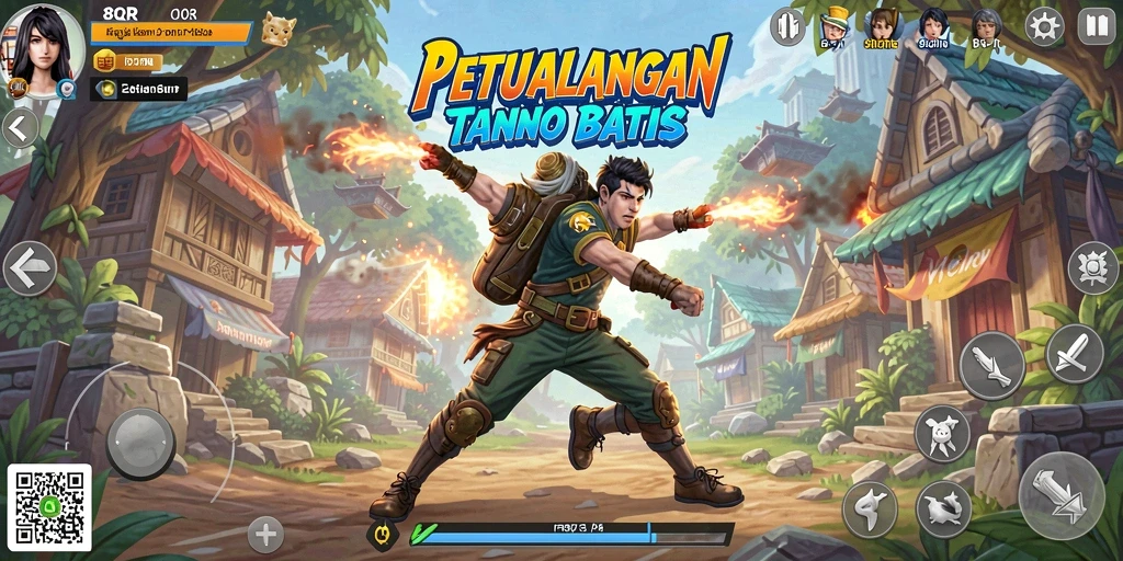 Tampilan gameplay seru dari 8QR yang penuh aksi.