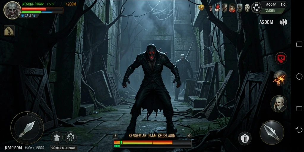 Tangkapan layar gameplay A200M yang mencekam dan menakutkan.