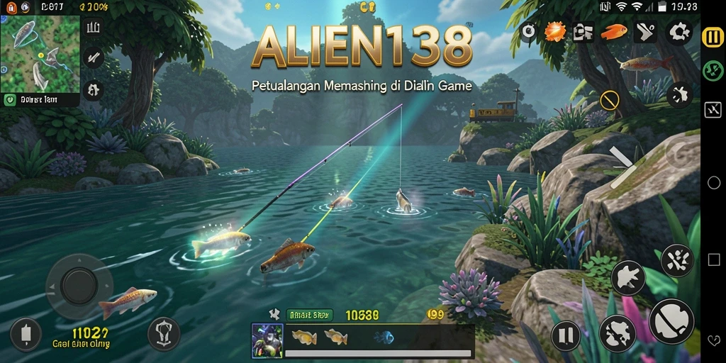 Tampilan gameplay ALIEN138 yang menampilkan keseruan memancing.