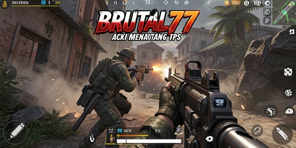 Tampilan gameplay BRUTAL77 yang mendebarkan dan penuh aksi.
