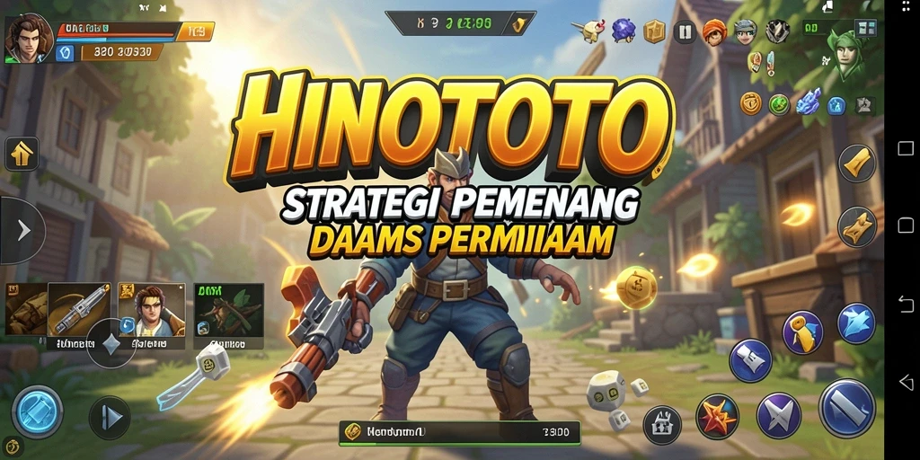 Gameplay HINOTOTO dengan pertempuran strategi yang mendebarkan.