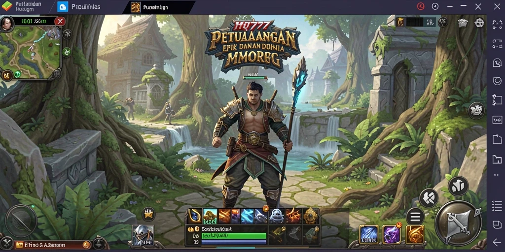 Tampilan gameplay HQ777 yang seru dalam dunia MMORPG.
