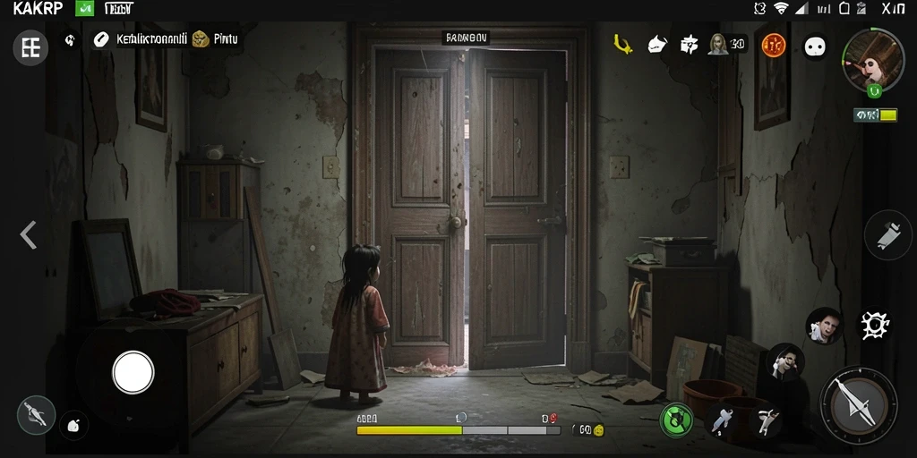 Tampilan gameplay KAKRP yang mencekam dan mendebarkan.