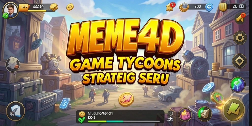 Tangkapan layar utama MEME4D menampilkan aksi gameplay Tycoon yang seru.