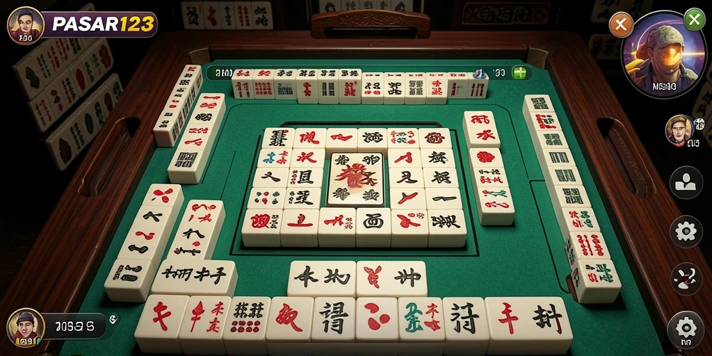 Tampilan permainan PASAR123 dengan ubin Mahjong yang colorful dan menarik.