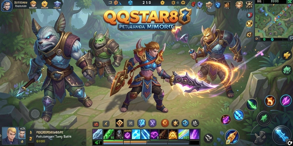 Screenshot dari gameplay QQSTAR88 yang menampilkan pertarungan epik antar pemain.