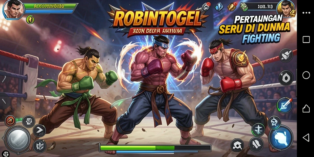 Tangkapan layar menampilkan pertarungan intens dalam <strong>ROBINTOGEL</strong> yang penuh aksi.