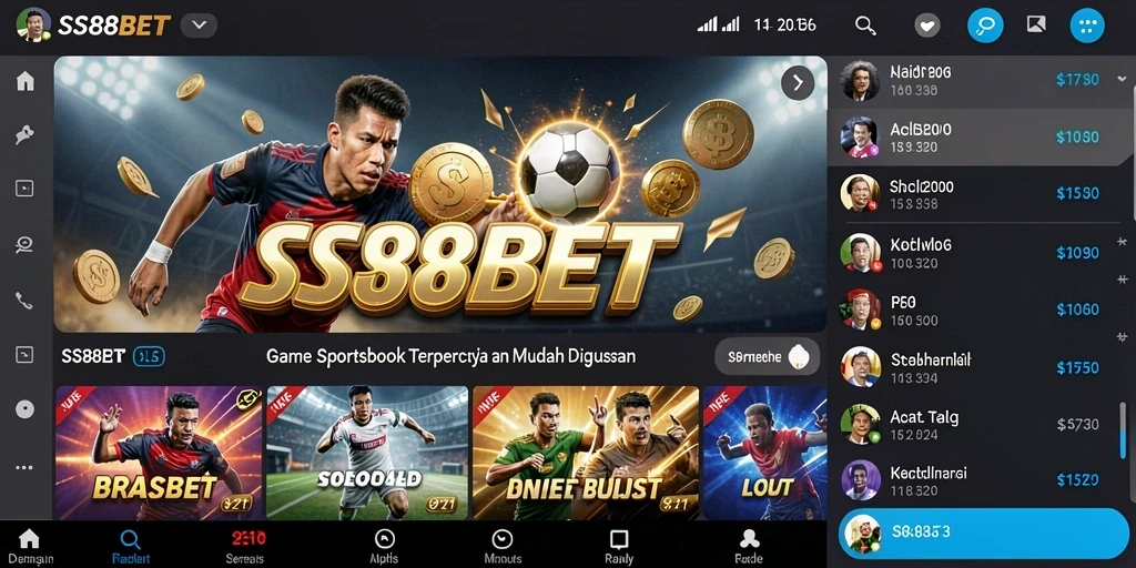 Screenshot utama SS88BET menampilkan pengalaman taruhan olahraga yang menarik.