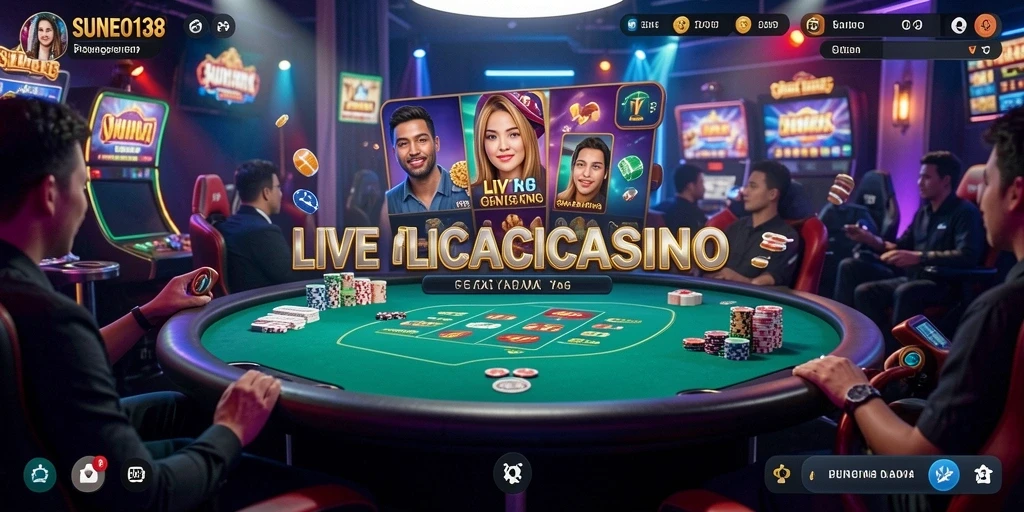 Tampilan permainan Live Casino yang mengasyikkan di SUNEO138.