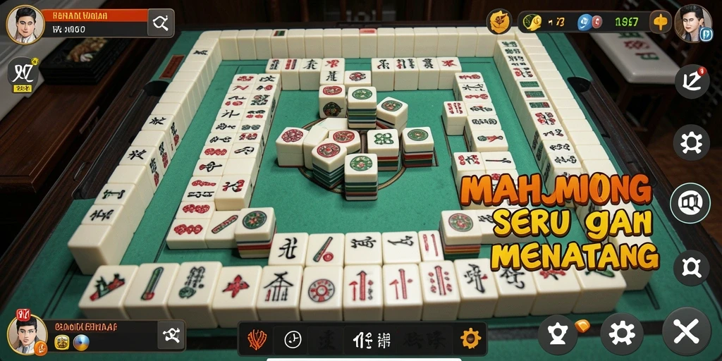 Tampilan gameplay Mahjong di W67 yang penuh warna dan menantang.